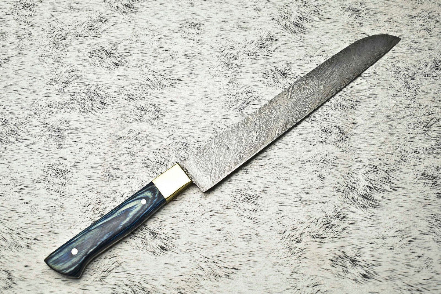 Premium Hand Forged J2 Steel Chef Knife  Kitchen Cutting Knife With Leather Sheath 3