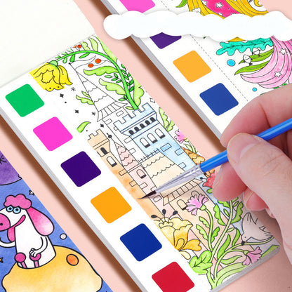 Childrens Watercolor Coloring Book, Built In Pens, Christmas Gifts, Easter And Thanksgiving Drawing Toys