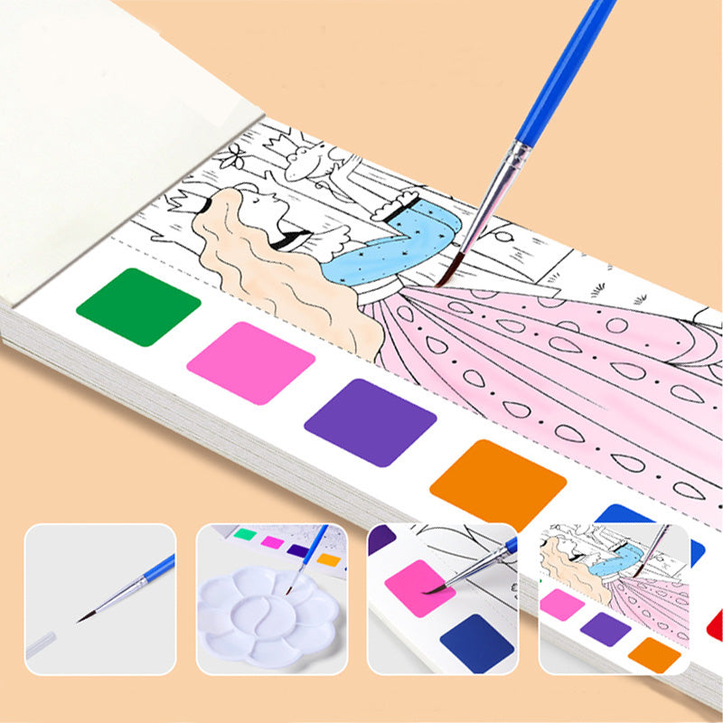 Childrens Watercolor Coloring Book, Built In Pens, Christmas Gifts, Easter And Thanksgiving Drawing Toys