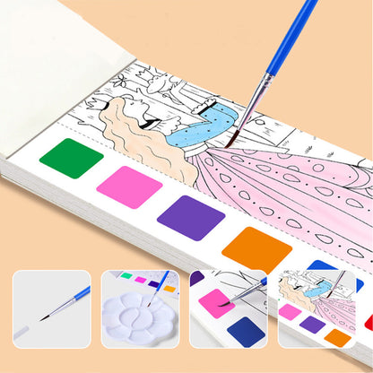 Childrens Watercolor Coloring Book, Built In Pens, Christmas Gifts, Easter And Thanksgiving Drawing Toys