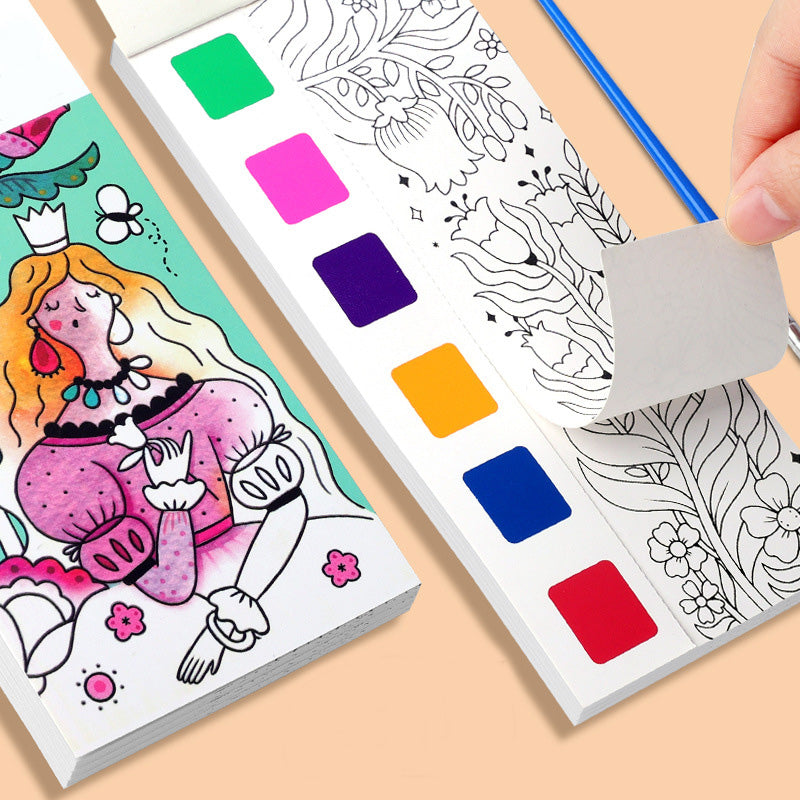 Childrens Watercolor Coloring Book, Built In Pens, Christmas Gifts, Easter And Thanksgiving Drawing Toys