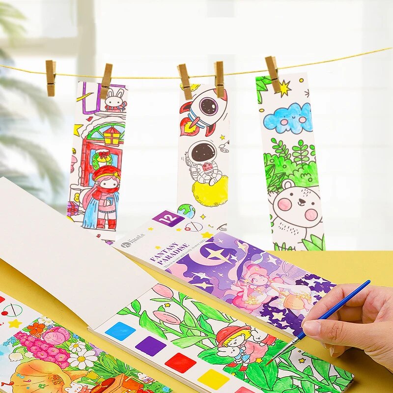 Childrens Watercolor Coloring Book, Built In Pens, Christmas Gifts, Easter And Thanksgiving Drawing Toys