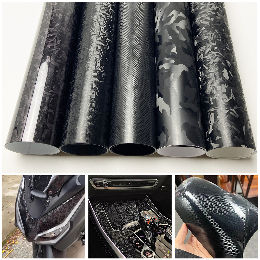 Cosmic Ghost Black Forged Carbon Fiber Wrap, Honeycomb Carbon Film for Car and Motorcycle Stickers