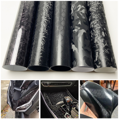 Cosmic Ghost Black Forged Carbon Fiber Wrap, Honeycomb Carbon Film for Car and Motorcycle Stickers