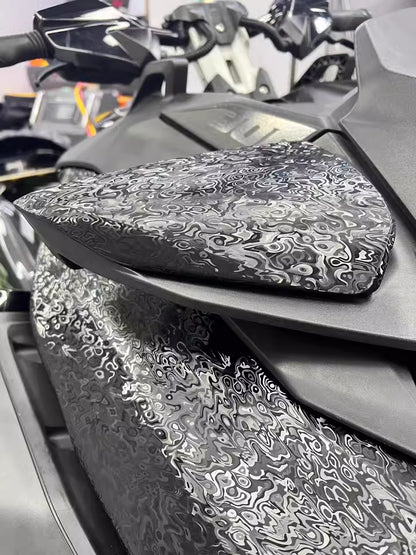 Cosmic Ghost Black Forged Carbon Fiber Wrap, Honeycomb Carbon Film for Car and Motorcycle Stickers