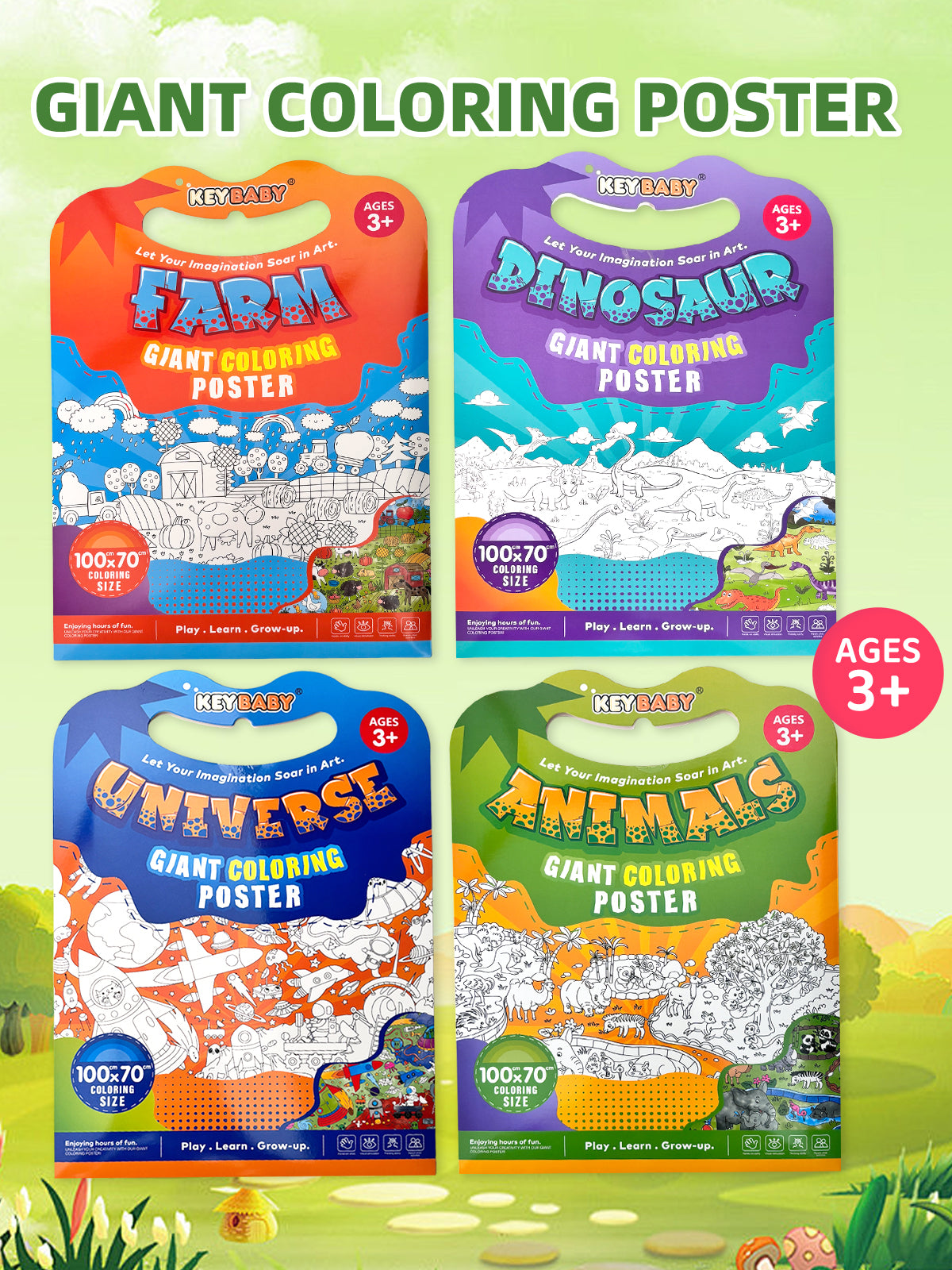 Giant Children's Coloring Poster, Stimulating Artistic Creativity for Learning and Growing Through Fun