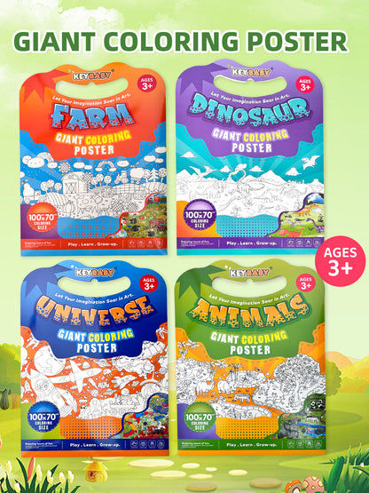 Giant Children's Coloring Poster, Stimulating Artistic Creativity for Learning and Growing Through Fun