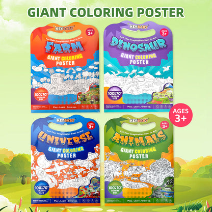 Giant Children's Coloring Poster, Stimulating Artistic Creativity for Learning and Growing Through Fun