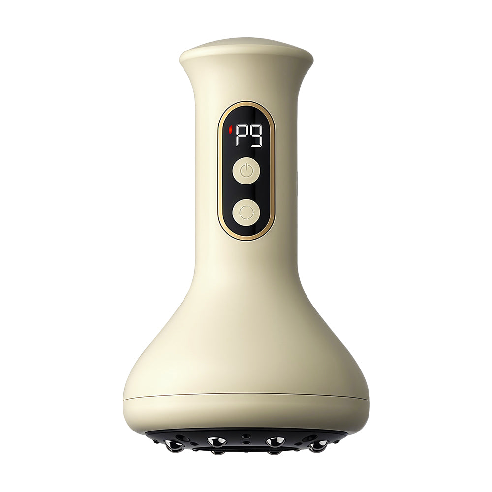 Microcurrent Vibration Hot Compress, Electric Meridian Brush, Cupping Massager, Scraping Lymphatic Drainage Fat Burner