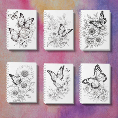 Butterfly Theme Adult Coloring Book, with Thick Paper Quality, A Warm Hearted Gift for Relaxation
