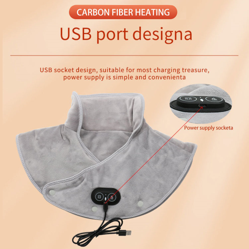 Three Gear Thermal Compress Massager, Electric Heating Shoulder Neck Pad, Cervical Wrap Vibration Shawl, Warm Back Relax