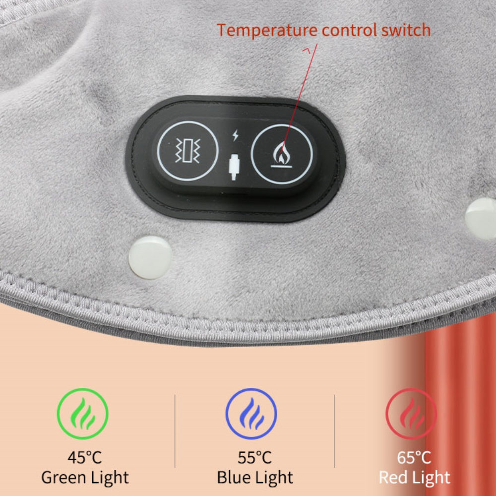 Three Gear Thermal Compress Massager, Electric Heating Shoulder Neck Pad, Cervical Wrap Vibration Shawl, Warm Back Relax