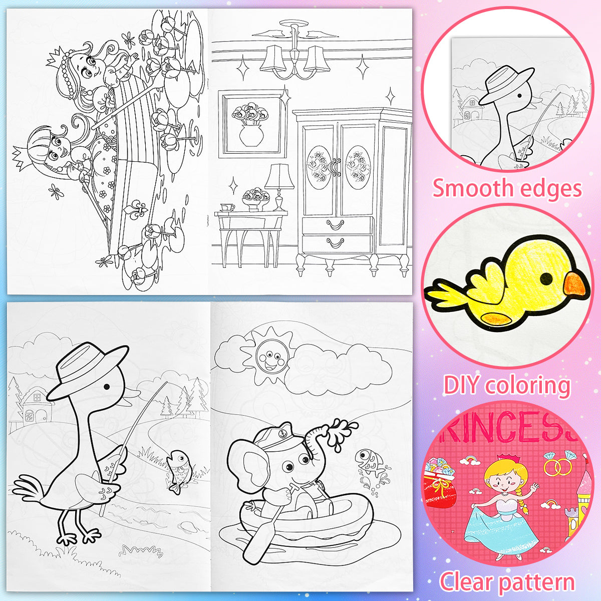 Children's Coloring Books, Creative Activity for Toddlers, Color Cognition and Early Learning