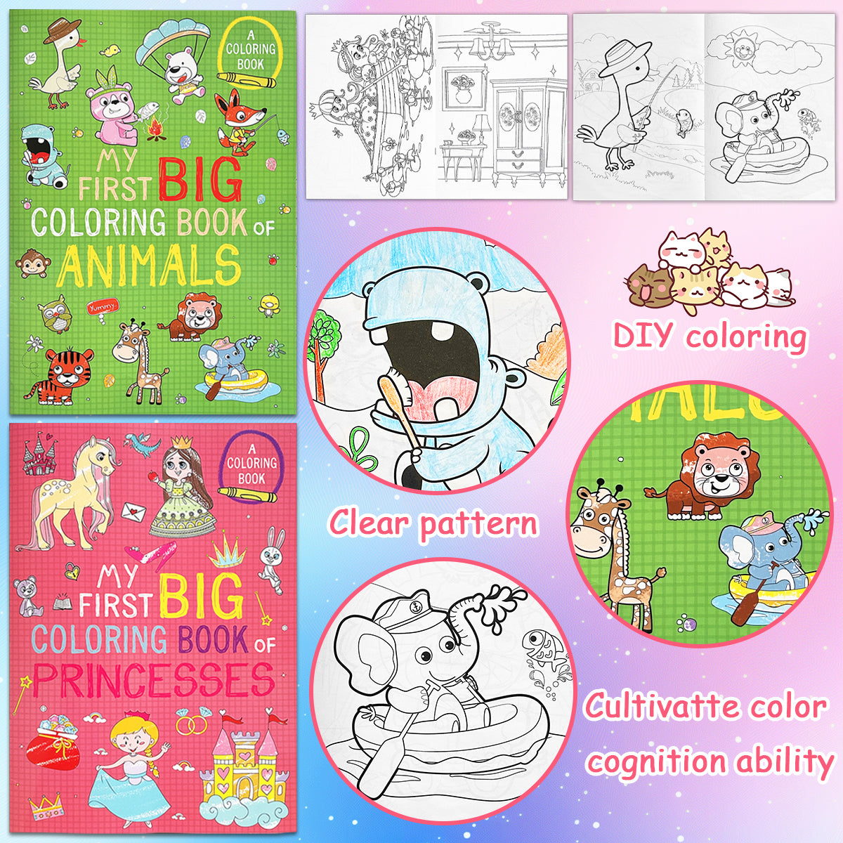 Children's Coloring Books, Creative Activity for Toddlers, Color Cognition and Early Learning