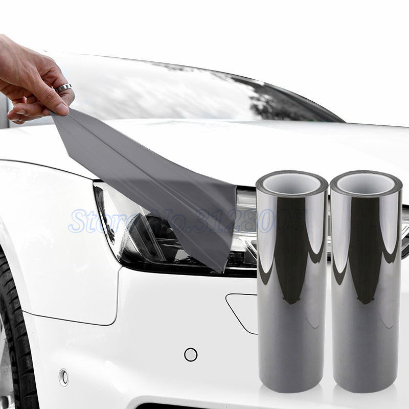 Smoke Black Car Headlight Film PU PPF Protective Wrap For Taillight  Fog Light TPH Cover For Car St 1