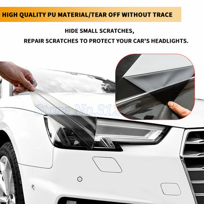 Smoke Black Car Headlight Film PU PPF Protective Wrap For Taillight  Fog Light TPH Cover For Car St 2