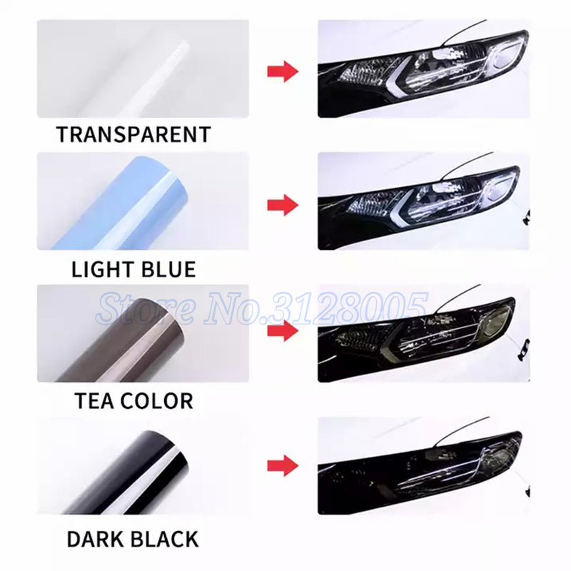 Smoke Black Car Headlight Film PU PPF Protective Wrap For Taillight  Fog Light TPH Cover For Car St 4