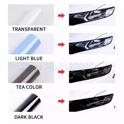 Smoke Black Car Headlight Film PU PPF Protective Wrap For Taillight  Fog Light TPH Cover For Car St 4