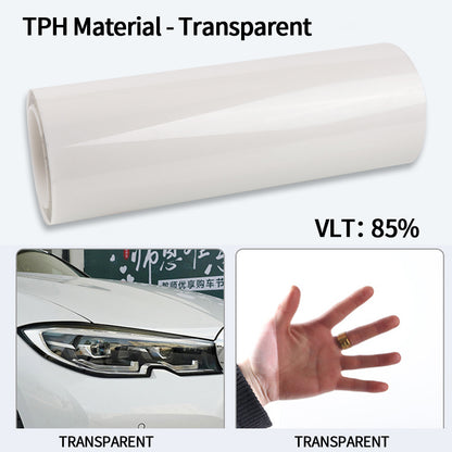 Smoke Black Car Headlight Film PU PPF Protective Wrap For Taillight  Fog Light TPH Cover For Car St 14