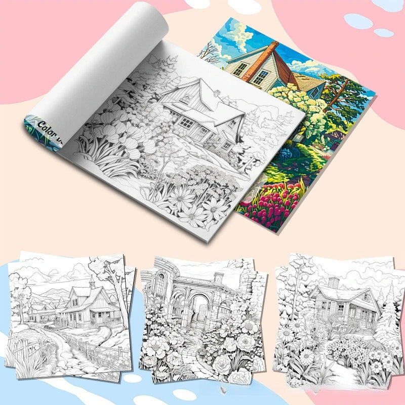 Adult Coloring Books, Premium Painting Albums for Stress Relief, Drawing and Coloring Books for Adults