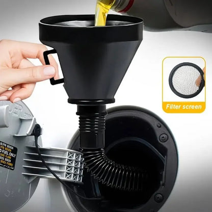 Motorcycle Refuel Funnel With Filter, Engine Oil Funnel for Cars, Moto Fuel Filling Tool