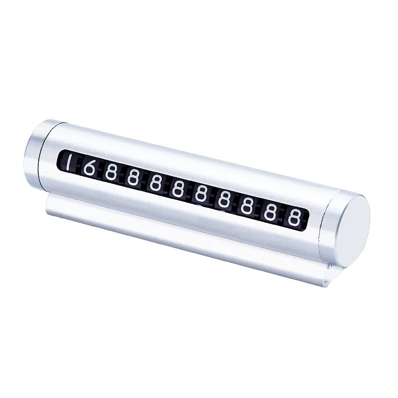 Universal Metal Rotate Parking Card Car Phone Number Plate Aluminum Auto Park Stop Sticker 5