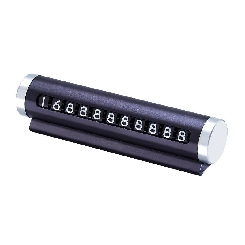 Universal Metal Rotate Parking Card Car Phone Number Plate Aluminum Auto Park Stop Sticker 6