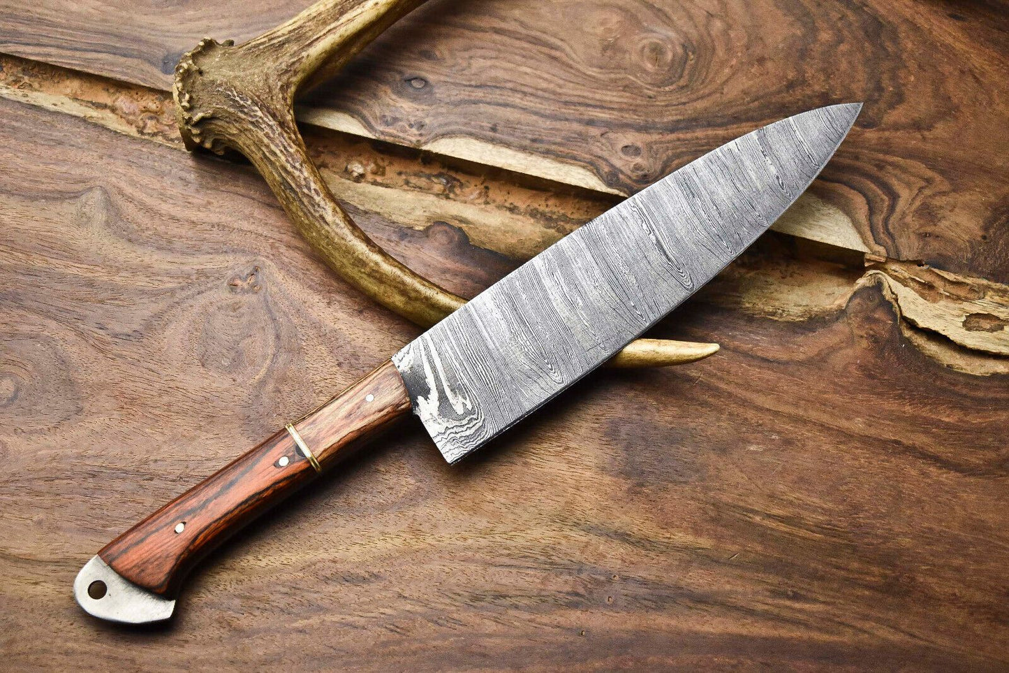 Custom Forged 12 Damascus Steel Blade  Professional Chef Kitchen Knife 3