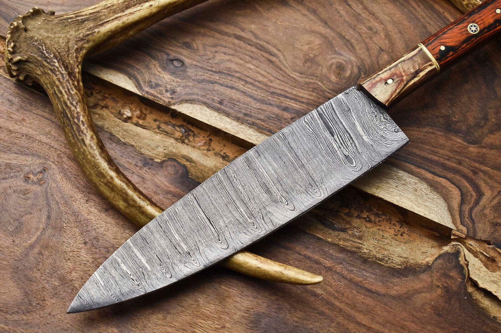 Custom Forged 12 Damascus Steel Blade  Professional Chef Kitchen Knife 2
