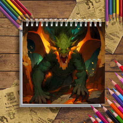 Mythical Creatures Coloring Book for Adults, Featuring Dragons, An Ideal Gift for Stress Relief