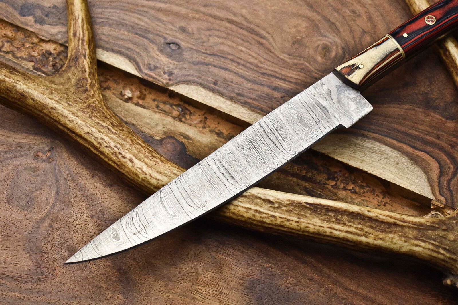 Handmade Damascus Kitchen Knife  12 Inch Full Tang Chef Knife 2