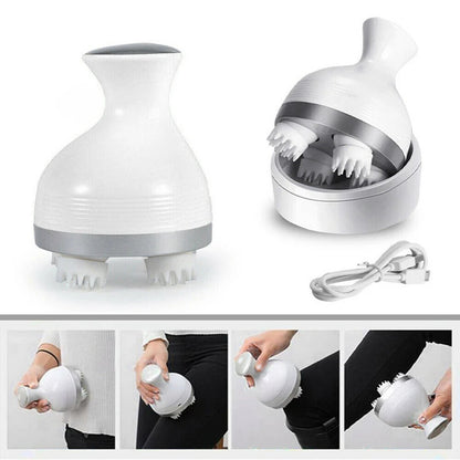 Cordless Hair Scalp Massager Electric, Portable Handheld Head Scratcher, 4 Kneading Massage Nodes for Stress Relief