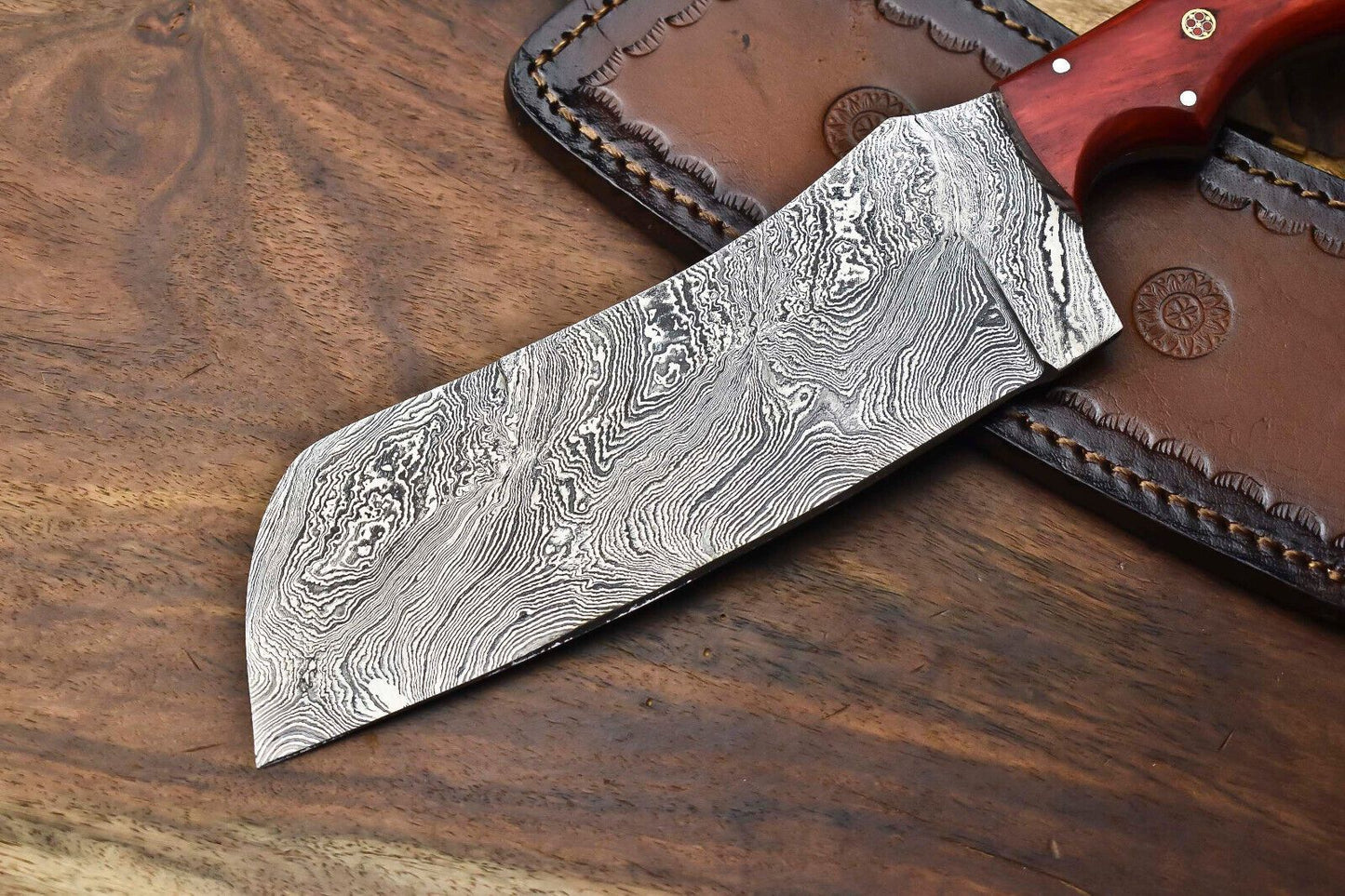 12 Handmade Damascus Kitchen Knife  Full Tang Cooking  Cutting Tool 2