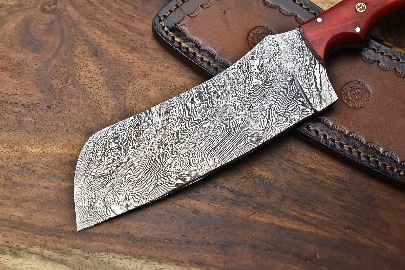 12 Handmade Damascus Kitchen Knife  Full Tang Cooking  Cutting Tool 2