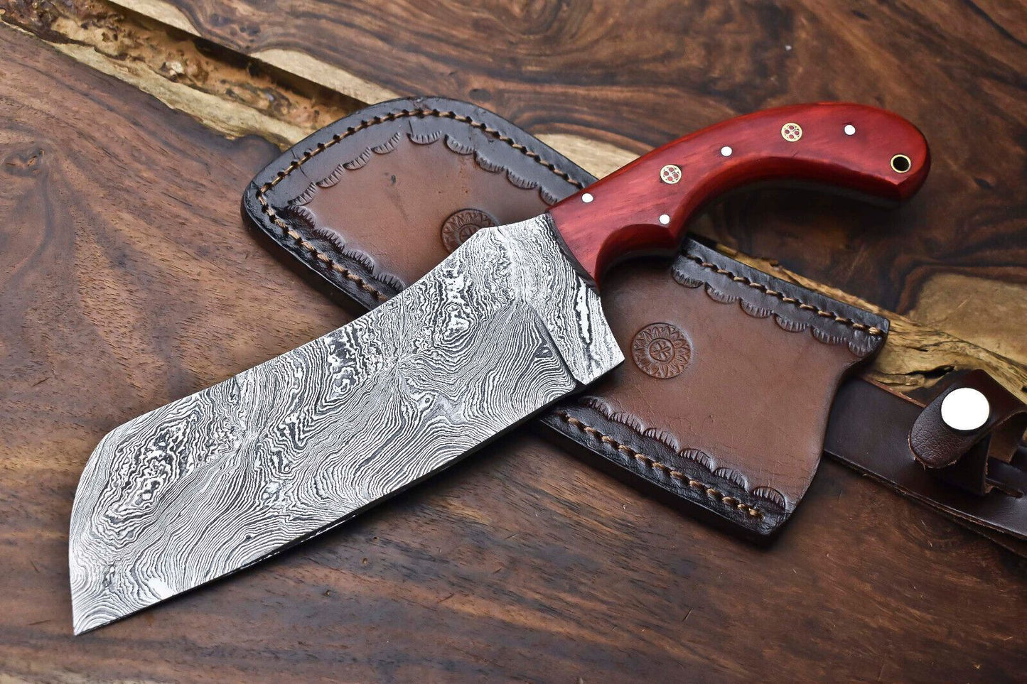 12" Handmade Damascus Kitchen Knife | Full Tang Cooking & Cutting Tool