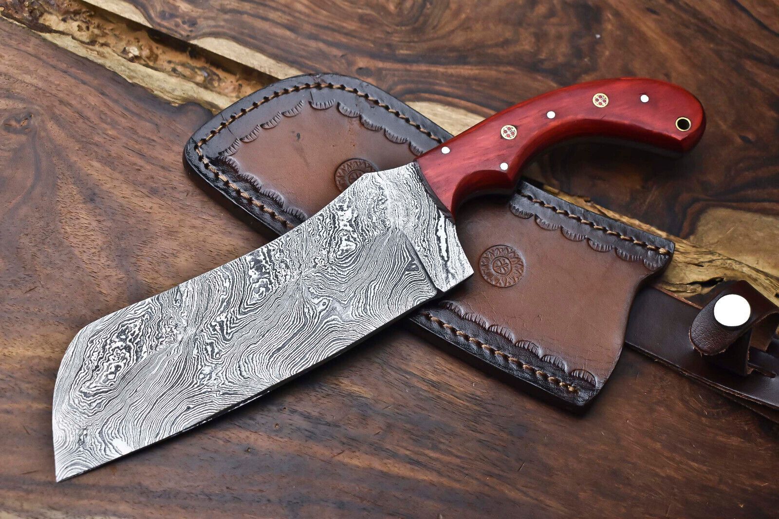 12" Handmade Damascus Kitchen Knife | Full Tang Cooking & Cutting Tool
