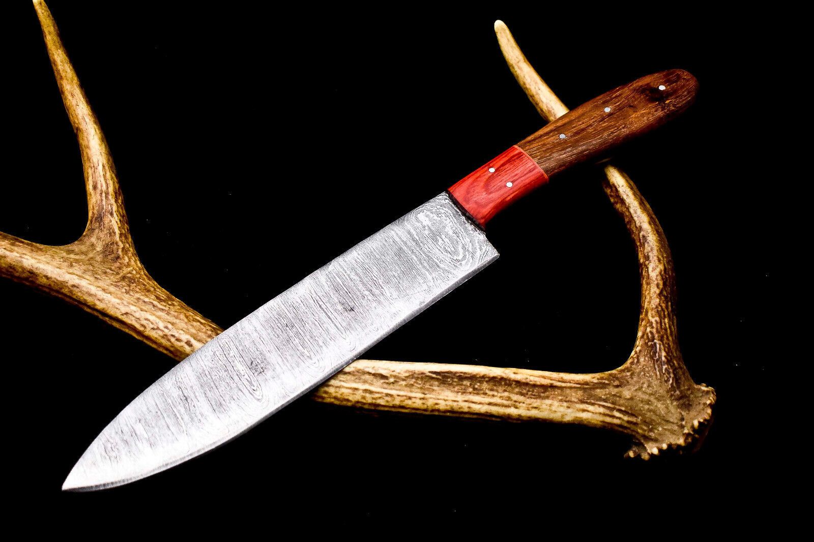 Damascus Steel Chef Knife 12" | Handmade Full Tang Kitchen Tool