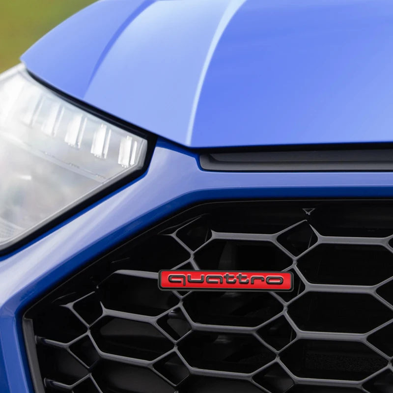 Quattro Logo Metal Front Grill Badge Car Emblem Sticker Decals 1