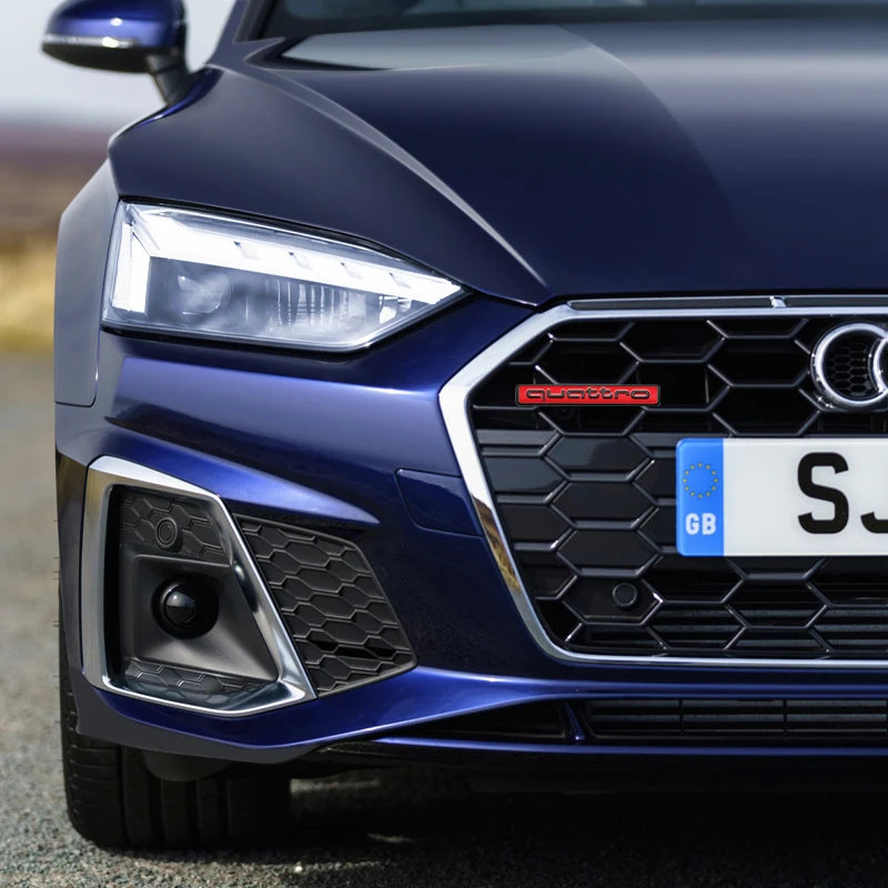 Quattro Logo Metal Front Grill Badge Car Emblem Sticker Decals 3
