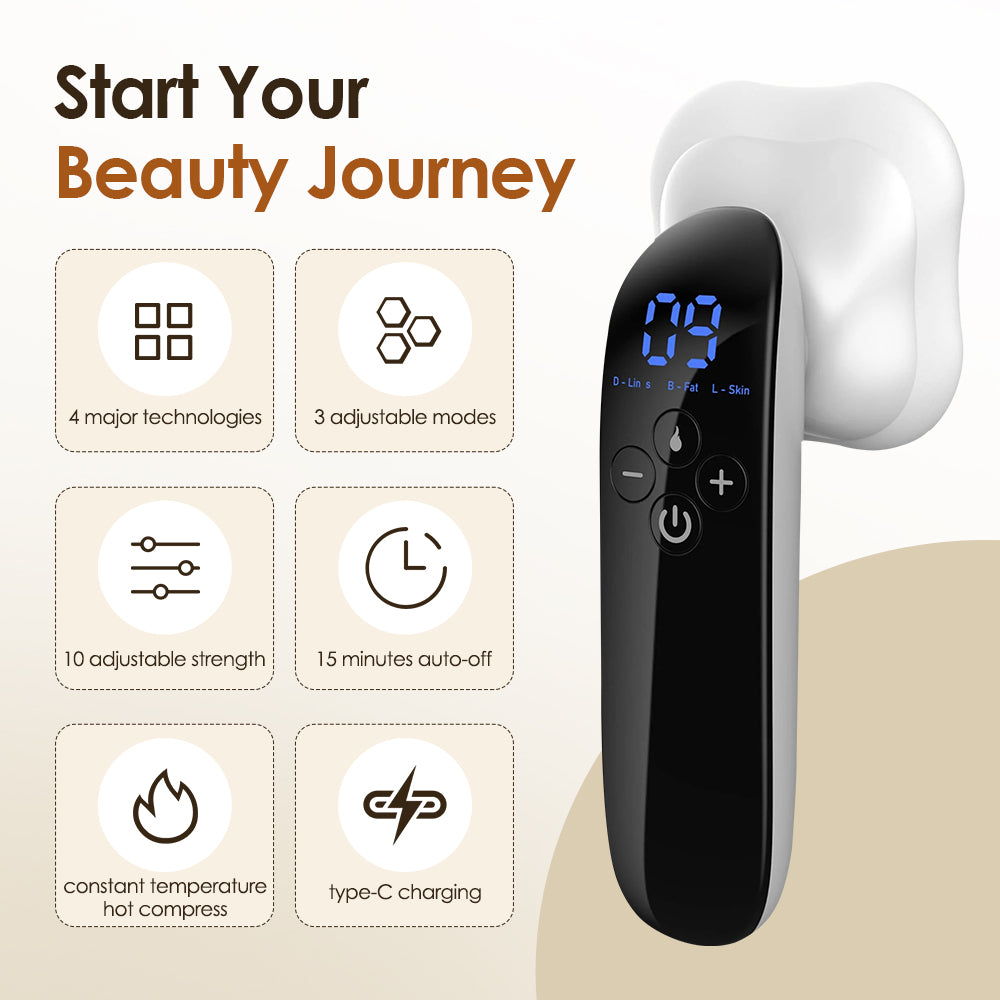Rechargeable Electric Fat Removal Instrument, Portable Body Slimming Massager, Fat Burning Device for Lifting