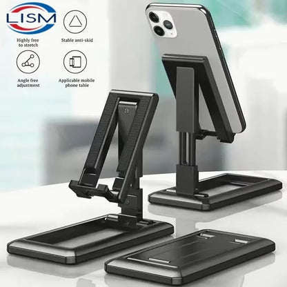 Foldable Tablet and Phone Desktop Stand - Adjustable Desk Holder for iPad, iPhone, Samsung, and Smartphones