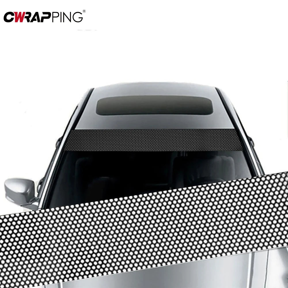 3D Design Car Sunshade Stickers, Fly Eye One Way Vision Vinyl Mesh Film, Windshield Decals for Auto Decoration