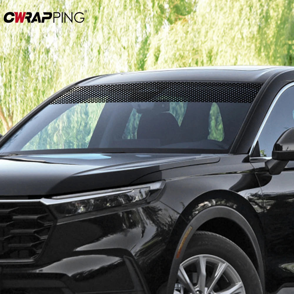 3D Design Car Sunshade Stickers, Fly Eye One Way Vision Vinyl Mesh Film, Windshield Decals for Auto Decoration