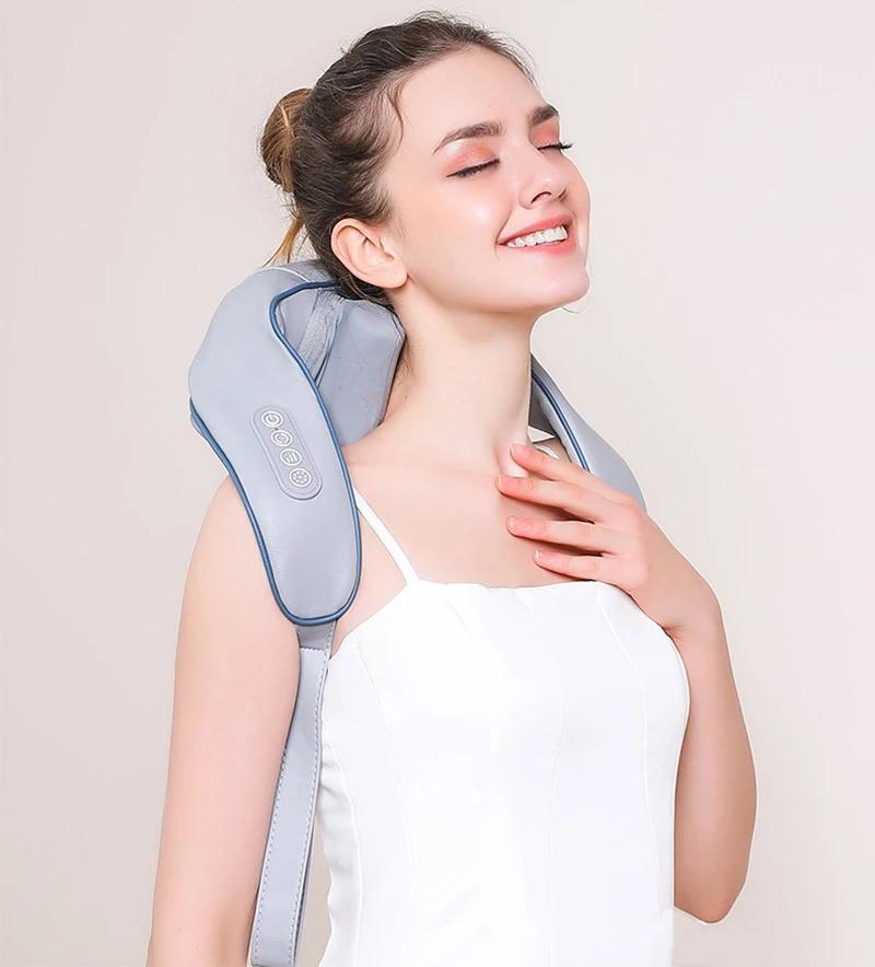 U-Shaped Deep Tissue Shiatsu Neck and Shoulder Massager, Multi-functional Electric Air Compress Kneading Back Massager
