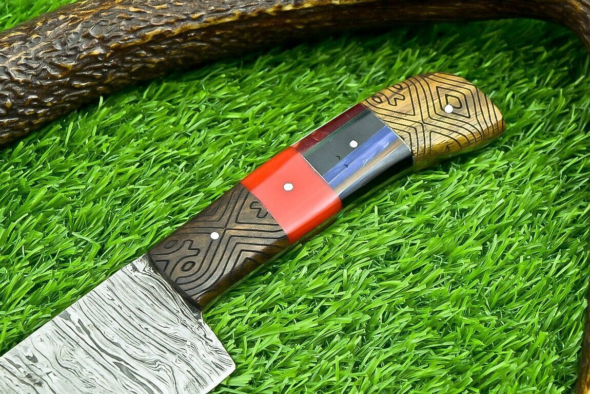 Exclusive Handmade Damascus Steel Chef Knife  Compact Kitchen  Camping Knife 1