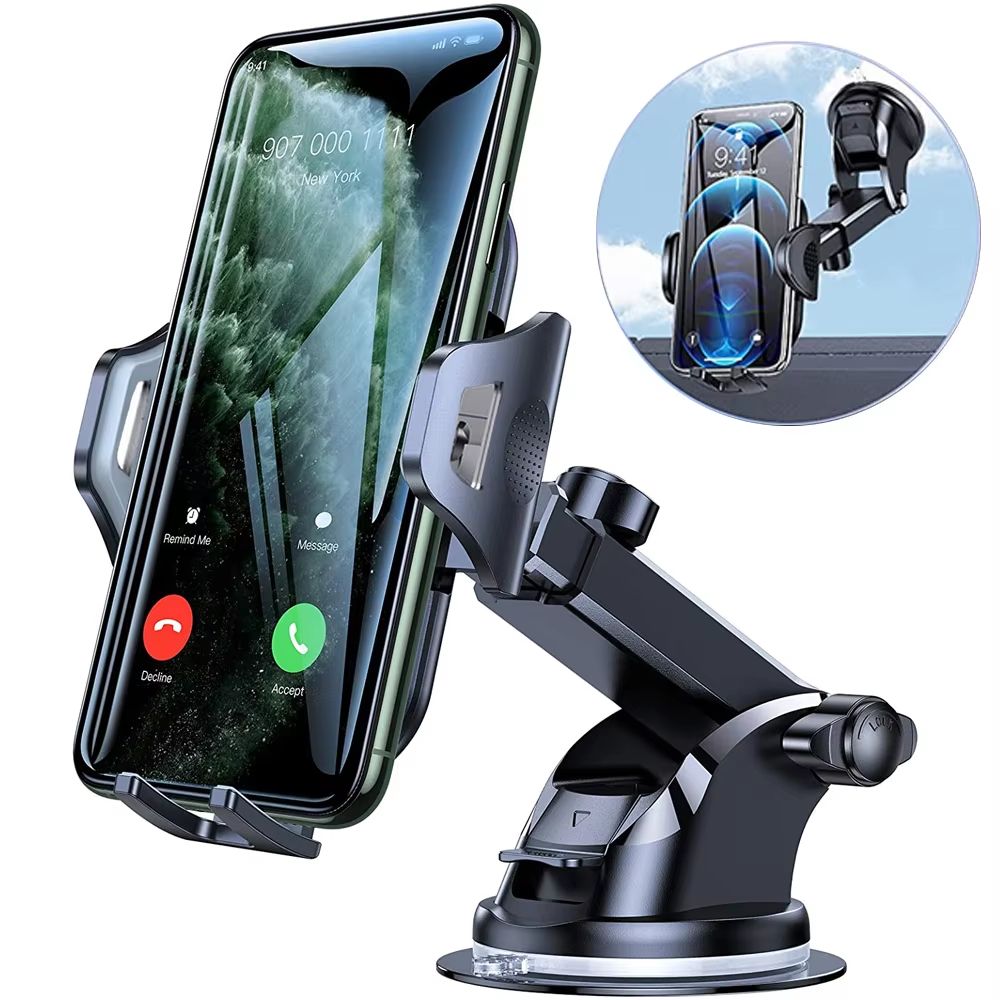 Car Phone Mount with Long Arm Suction Cup – Universal Mobile Holder for iPhone, Huawei, Xiaomi, Redmi, Samsung