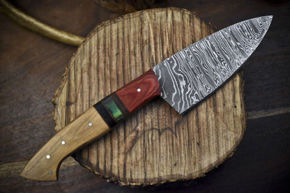 Handmade Hand Forged Twist Damascus Chef Knife  95 Kitchen Knife With Hardwood Handle 1