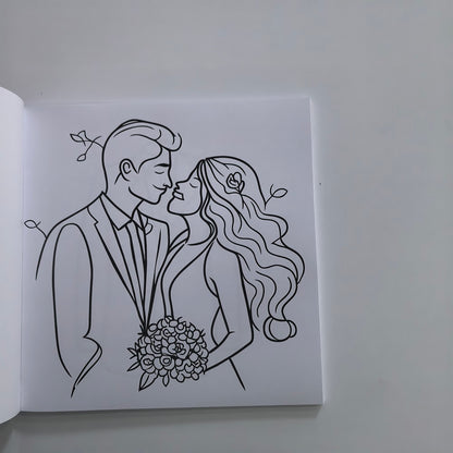 Happy Wedding Coloring Book, A Creative Gift for Adults and Teens, For Stress Relief and Fun