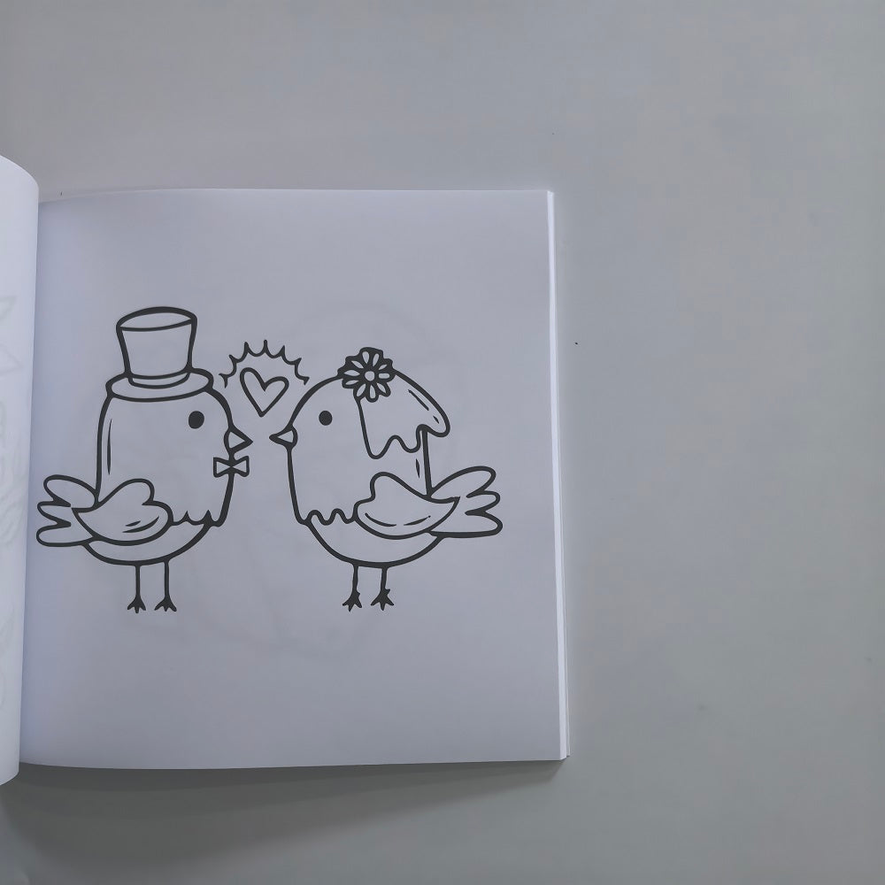 Happy Wedding Coloring Book, A Creative Gift for Adults and Teens, For Stress Relief and Fun