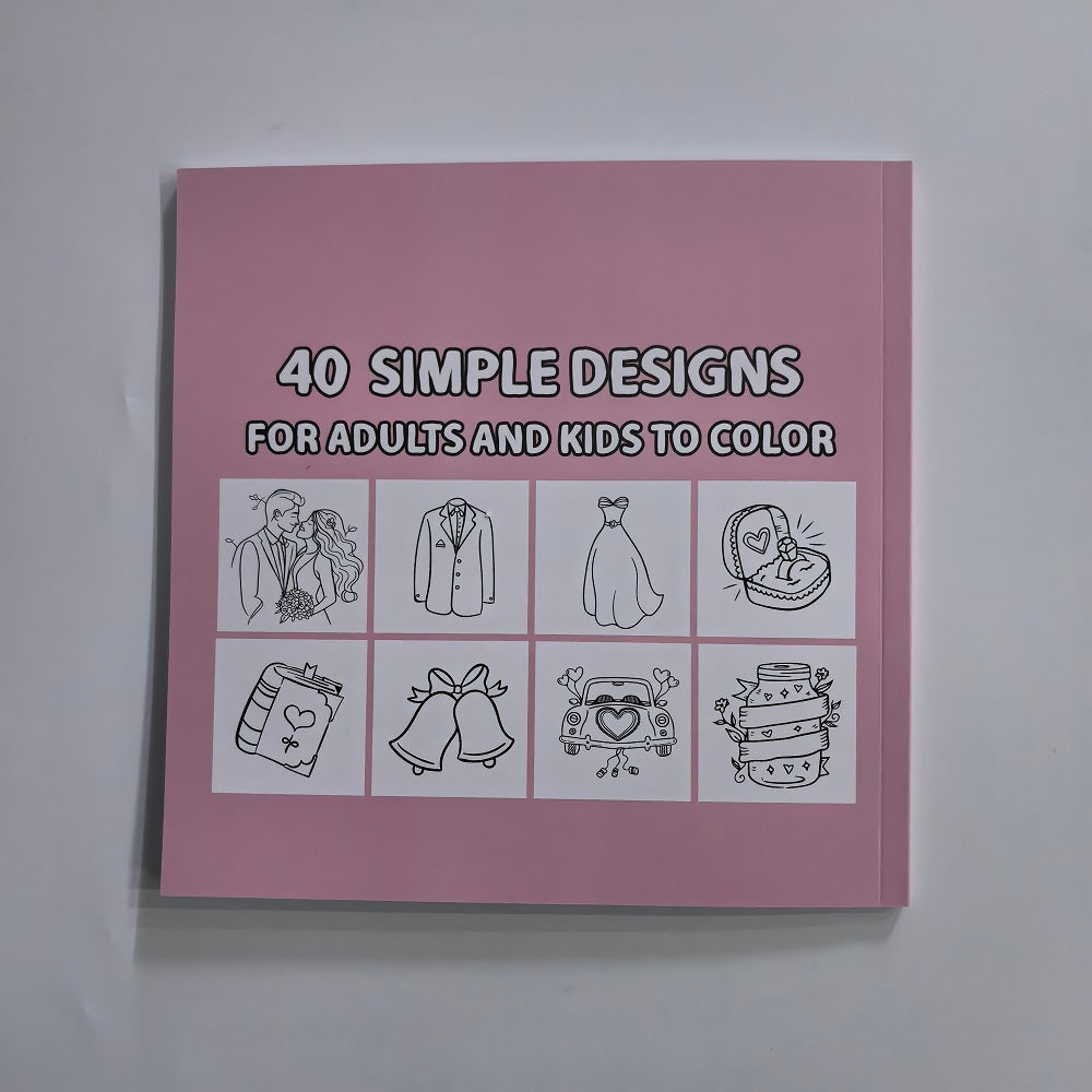 Happy Wedding Coloring Book, A Creative Gift for Adults and Teens, For Stress Relief and Fun